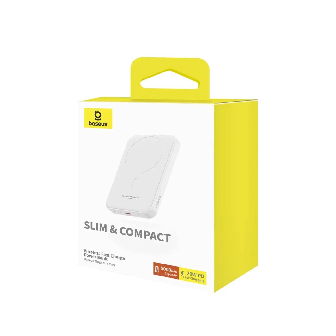 PowerBank Baseus, 20W, 5.000 mAh, compatibil MagSafe, alb