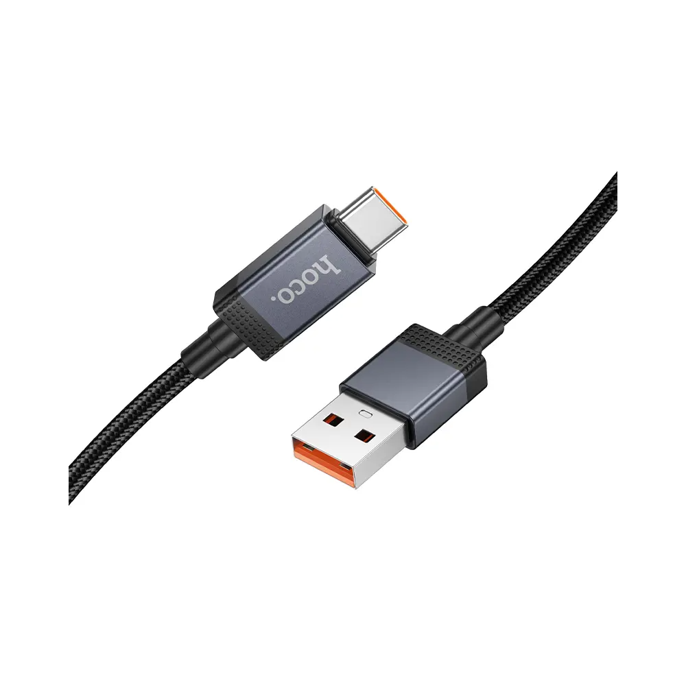 Cablu date și încărcare USB-A la USB-C cu display, 5A, 1m, Hoco X118, negru