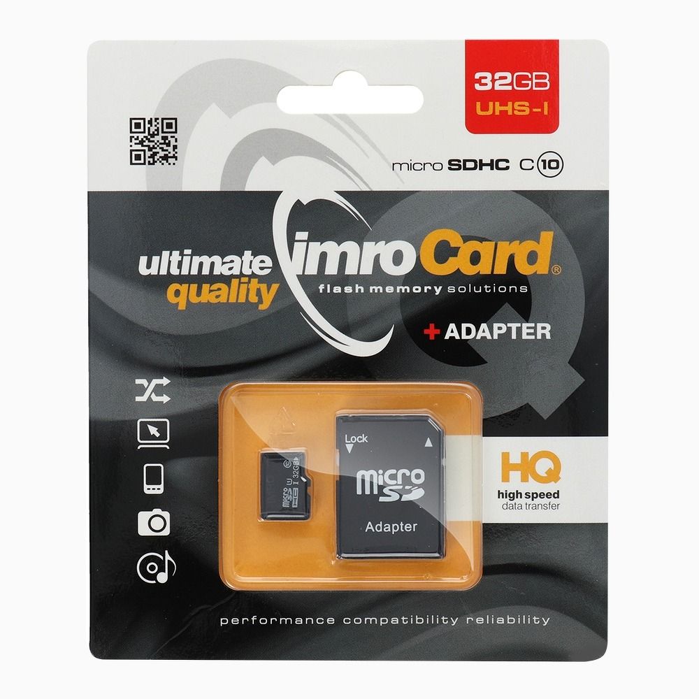 Card de memorie microSD IMRO 32GB 100MB/s clasa 10 UHS I cu adaptor SD