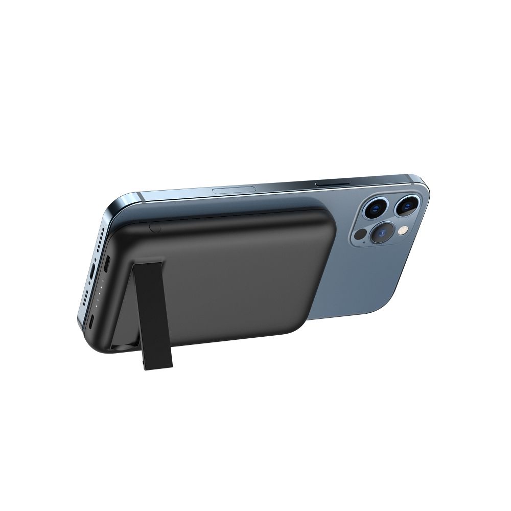 Baterie externă / PowerBank VEGER 5000 mAh cu încărcare inductivă compatibilă cu MagSafe PD QC3.0 2A 20W MagOn Kick (V0553P / W0553P), negru