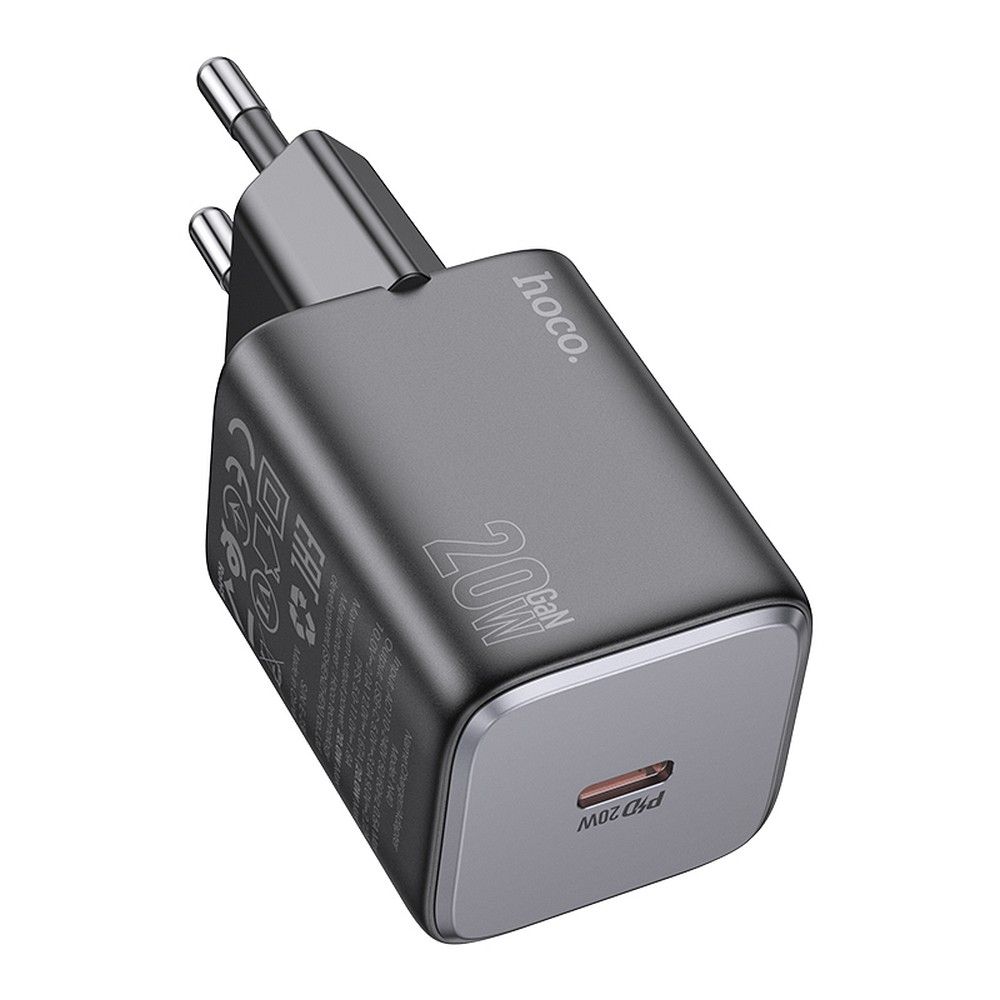 Încărcător rețea USB-C, QC PD, 20W, Hoco N40, negru