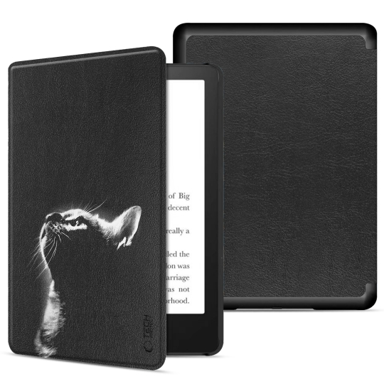 Husă inteligentă Tech-Protect pentru Kindle 11 / 12 / 2022-2024, pisica neagră