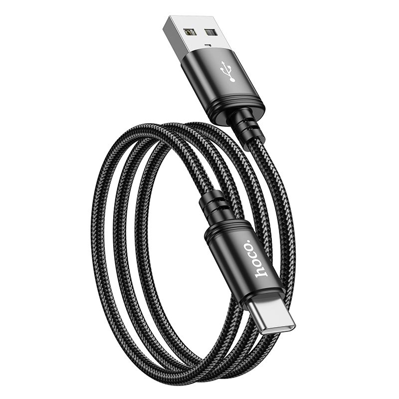 Cablu date și încărcare USB-A la USB-C, 1m, Hoco X89, negru