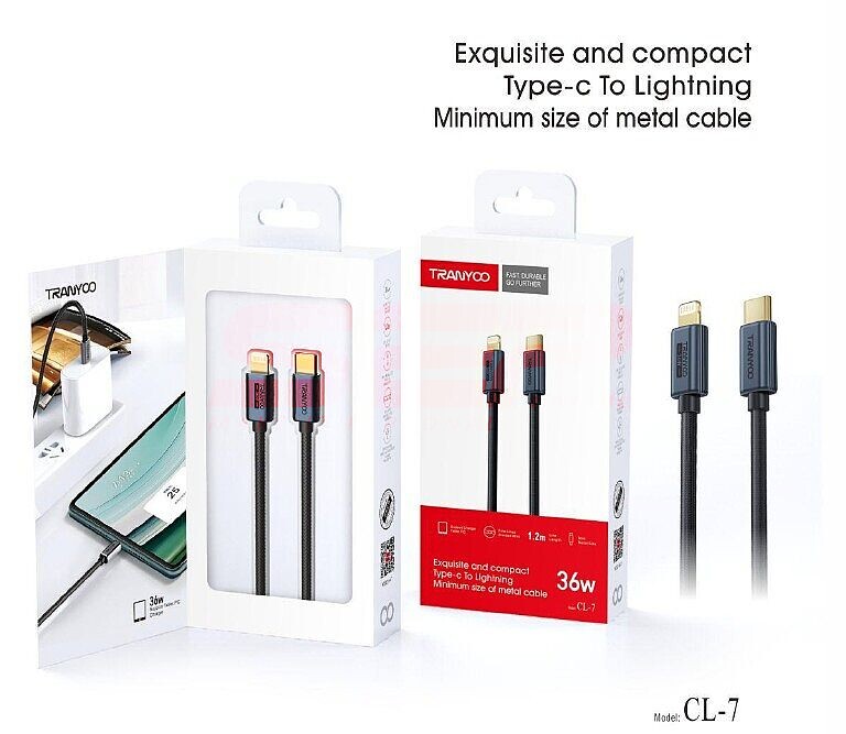Cablu date Type-C - Lightning 36W Fast Charge TRANYOO CL-7