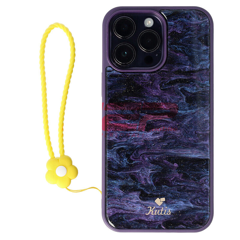Accesoriu tip bratara din silicon Flower pentru husa telefon mobil YELLOW