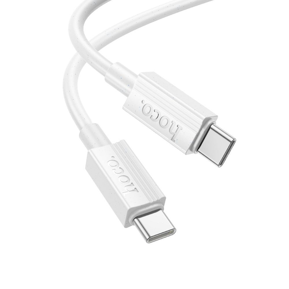 Cablu de încărcare hoco. USB-C la USB-C 3A 60W 1m X107, alb
