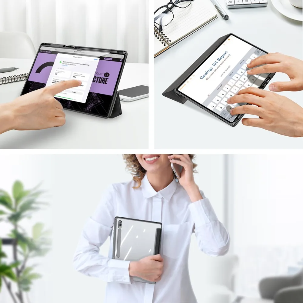 Husă flip cover Dux Ducis pentru Samsung Galaxy Tab S9 Ultra, neagră