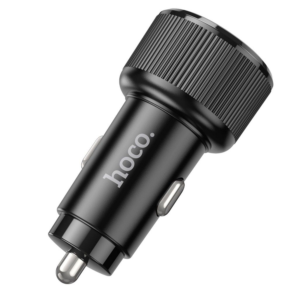 Încărcător auto 2xUSB-C QC PD, 50W, Hoco NZ14B, negru
