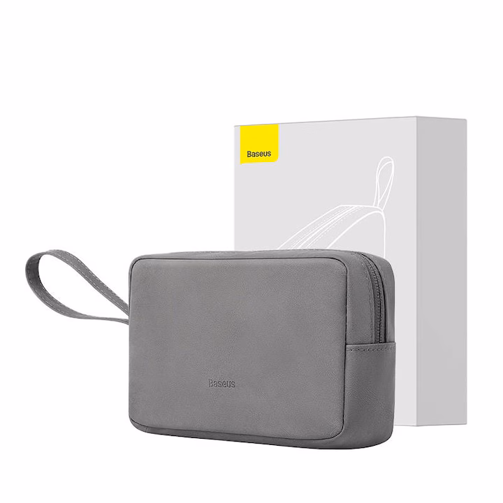 Borsetă organizare cabluri și accesorii, Baseus EasyJourney, impermeabil, gri