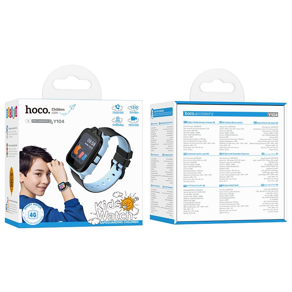 Smartwatch pentru copii hoco. Y104, albastru