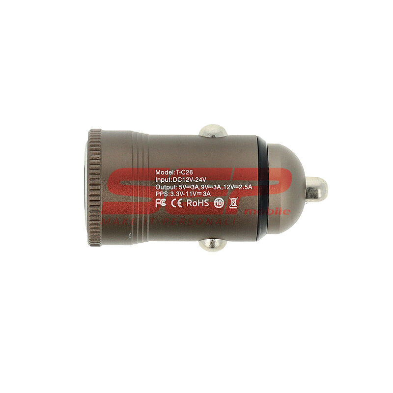 Incarcator auto Type-C PD 30W TRANYOO T-C26 GOLDEN