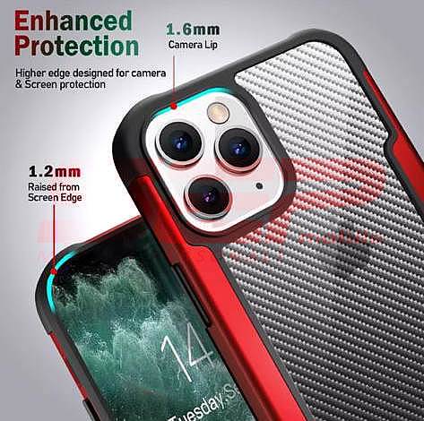 Toc TPU+PC Carbon Fiber Apple iPhone 12 Pro Black