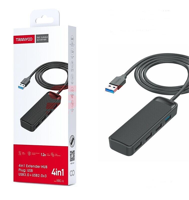 HUB extindere USB 4 in 1 TRANYOO HB2-A