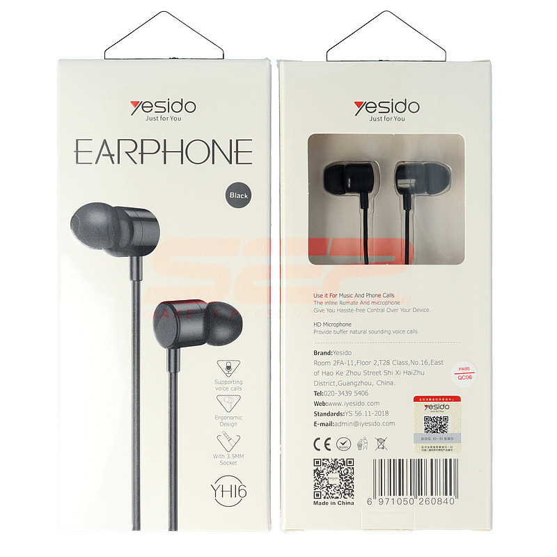 Handsfree In-Ear Audio Stereo Yesido YH-16
