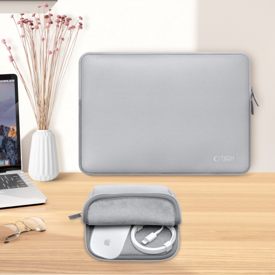 Geantă pentru laptop Tech-Protect Neoslim de 13″-14″, gri