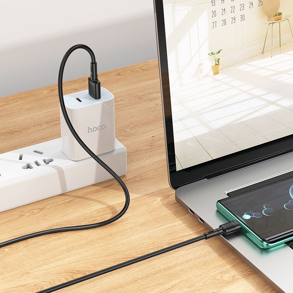 Cablu date și încărcare USB-A la USB-C, 3A, Hoco X83, 1m, negru