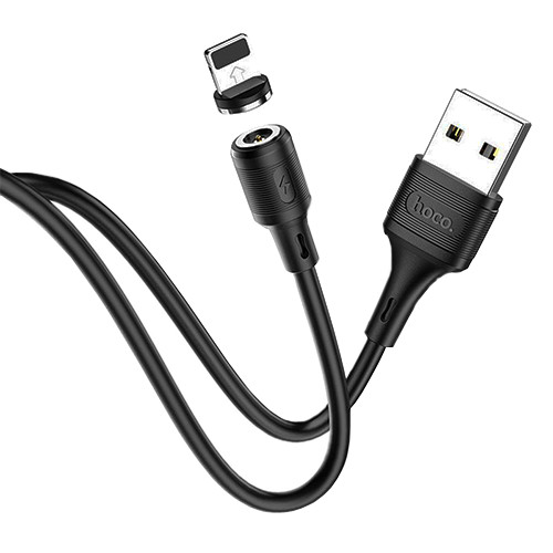 Cablu date și încărcare USB-A la Lightning Magnetic, 2.4A, 1m, Hoco X52, negru