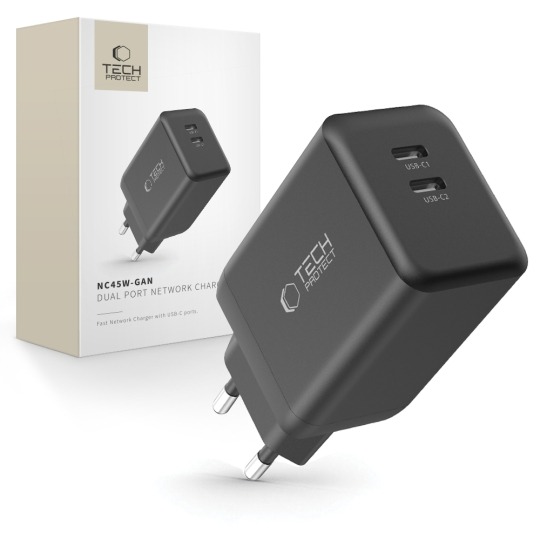 Incarcator retea Tech-Protect, 45w, negru