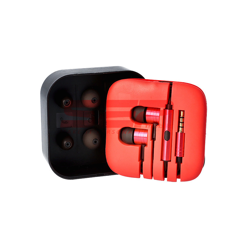 Casti audio In-Ear Stereo Metal universal 3,5mm RED