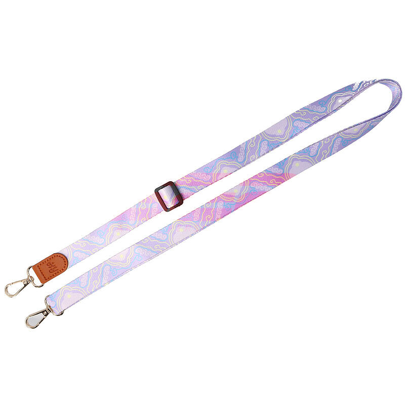 Snur textil dublu telefon mobil cu carabine Wave Lines