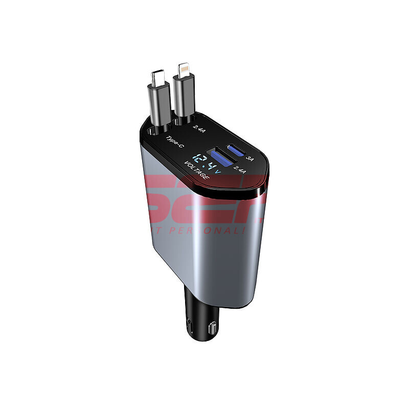 Incarcator auto Smart 4 in 1 USB-A + USB-C 66W