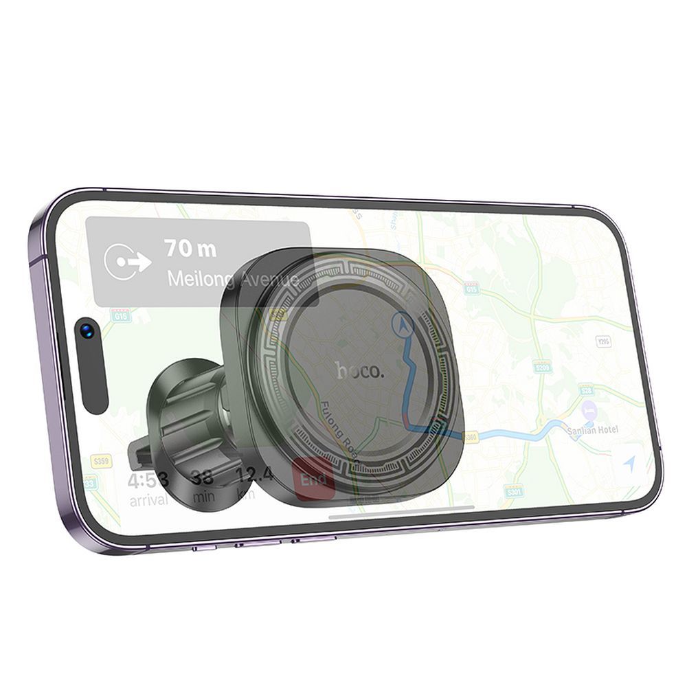Suport auto magnetic pentru telefon compatibil MagSafe, prindere pe grila de aerisire, hoco. H28, negru