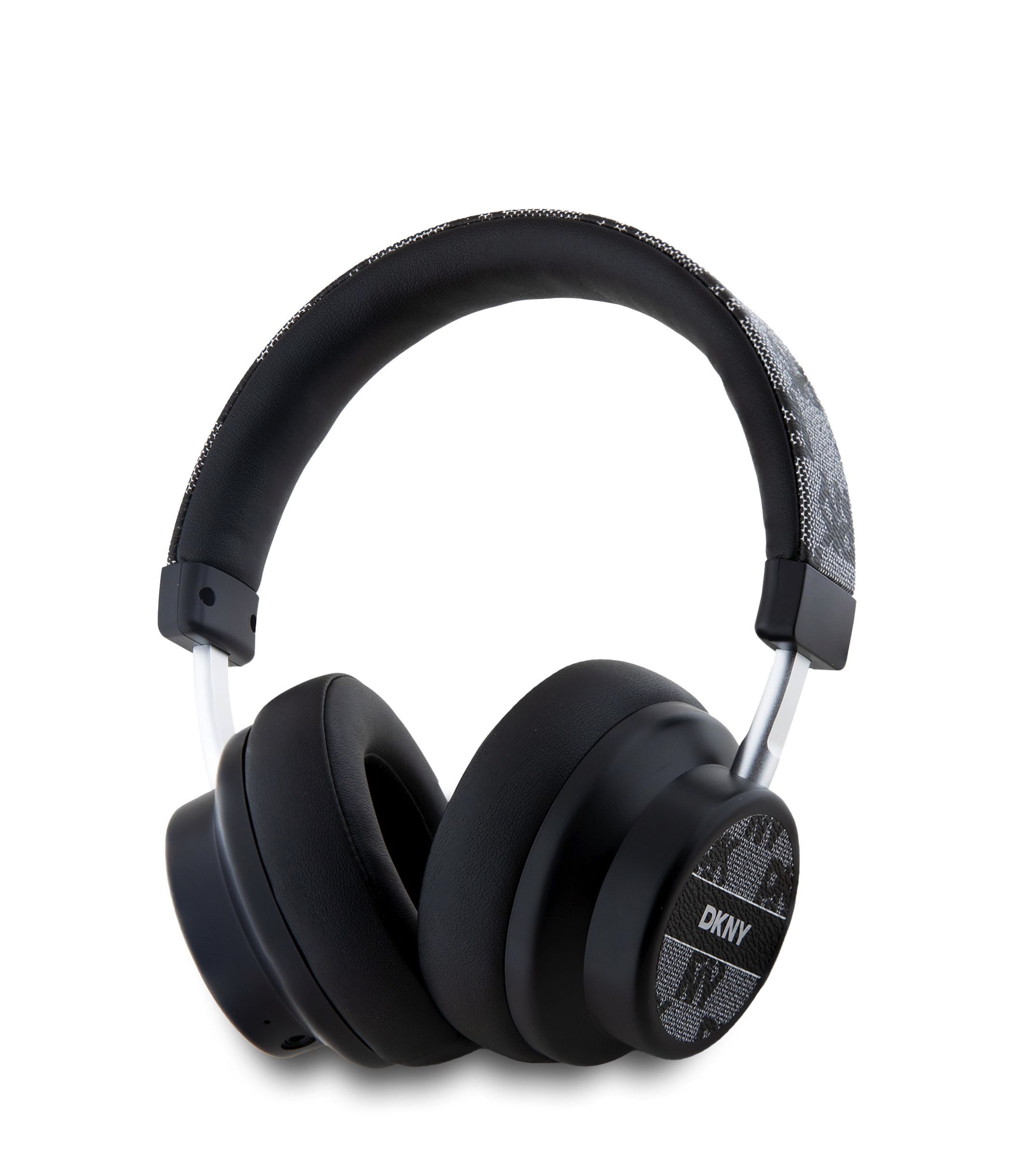 Căști wireless On-Ear DKNY PU Leather Checkered Pattern, Bluetooth, negre