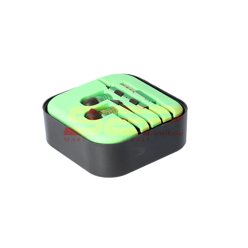 Casti audio In-Ear Stereo Metal universal 3,5mm GREEN