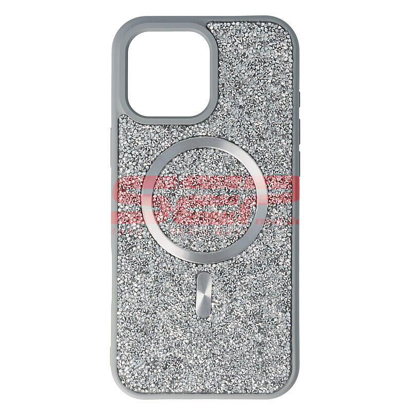 Toc TPU+PC Diamonds Magsafe Apple iPhone 16 Pro Max Silver
