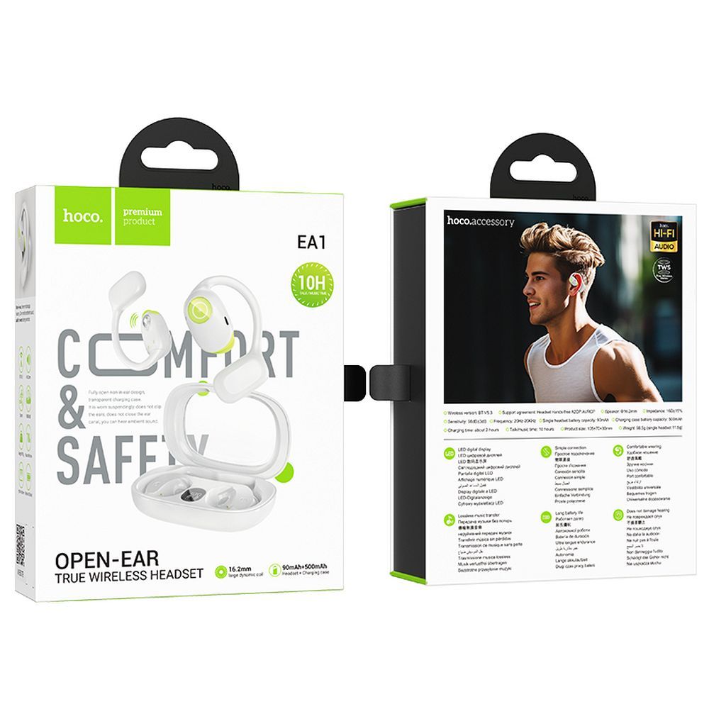 Căști wireless hoco. bluetooth, TWS, EA1, gri