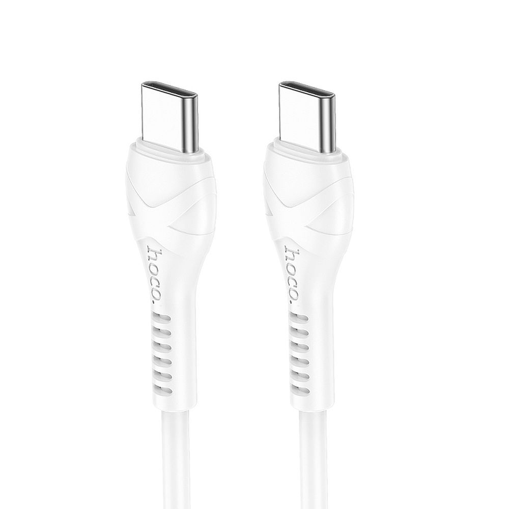 Cablu date și încărcare USB-C la USB-C, PD 60W, 1m, Hoco X37, alb