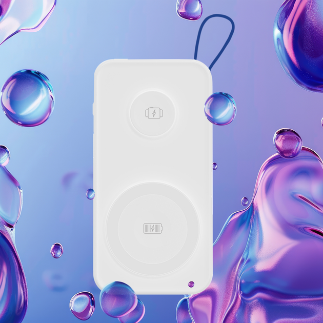 Powerbank 3mk PastelUp 10.000mAh, 15W, compatibil MagSafe, alb