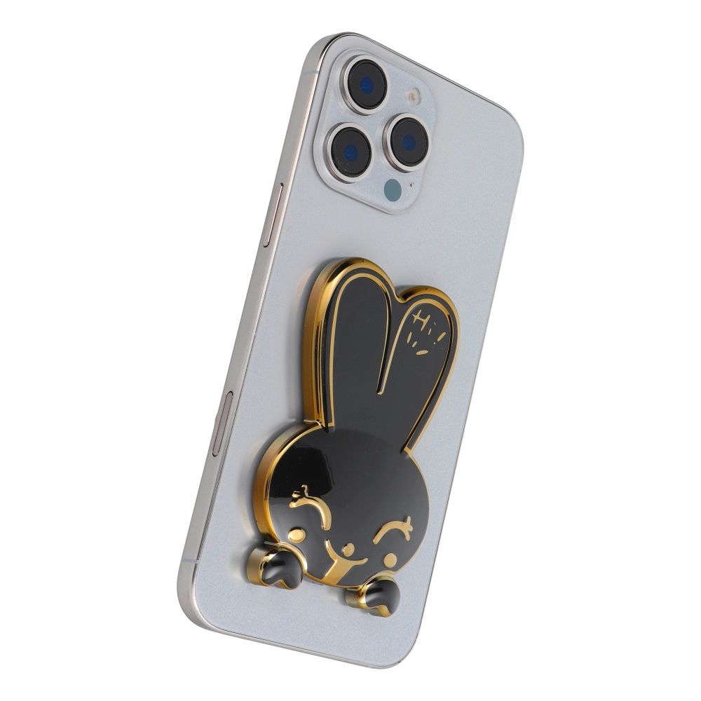 Suport telefon cu autoadeziv RABBIT, negru
