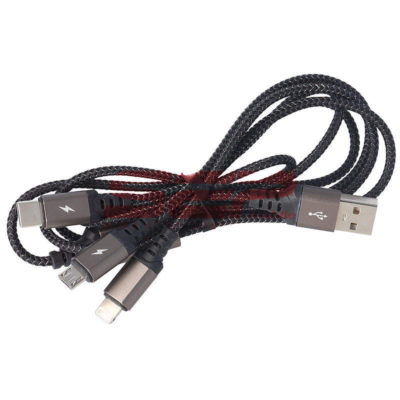 Cablu date 3 in 1 USB - Lightning, Type-C, micro-USB 2.1A TRANYOO T-XS6