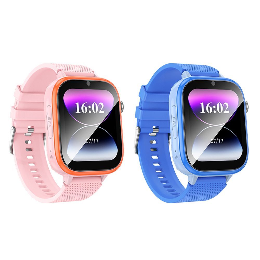 Smartwatch hoco. pentru copii 1,83″ 4G GPS cu funcție de apel Y101, roz