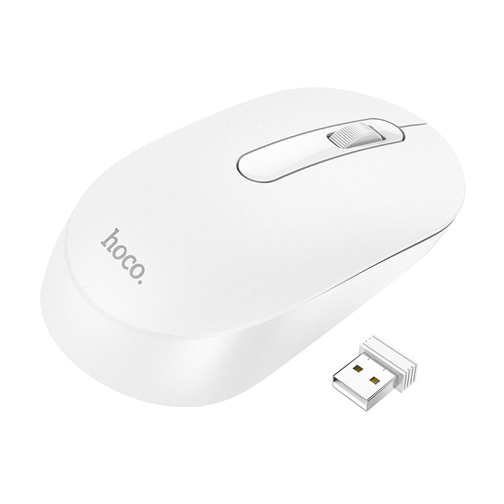 Mouse wireless hoco. 2,4G 1200 dpi GM14, alb