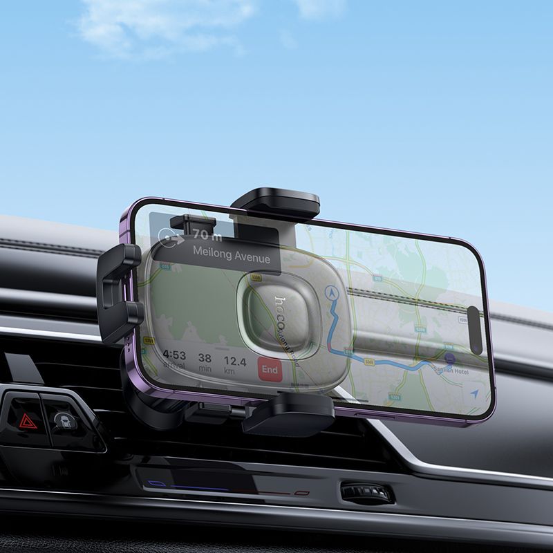Suport auto telefon hoco. grilă ventilație, H75, negru