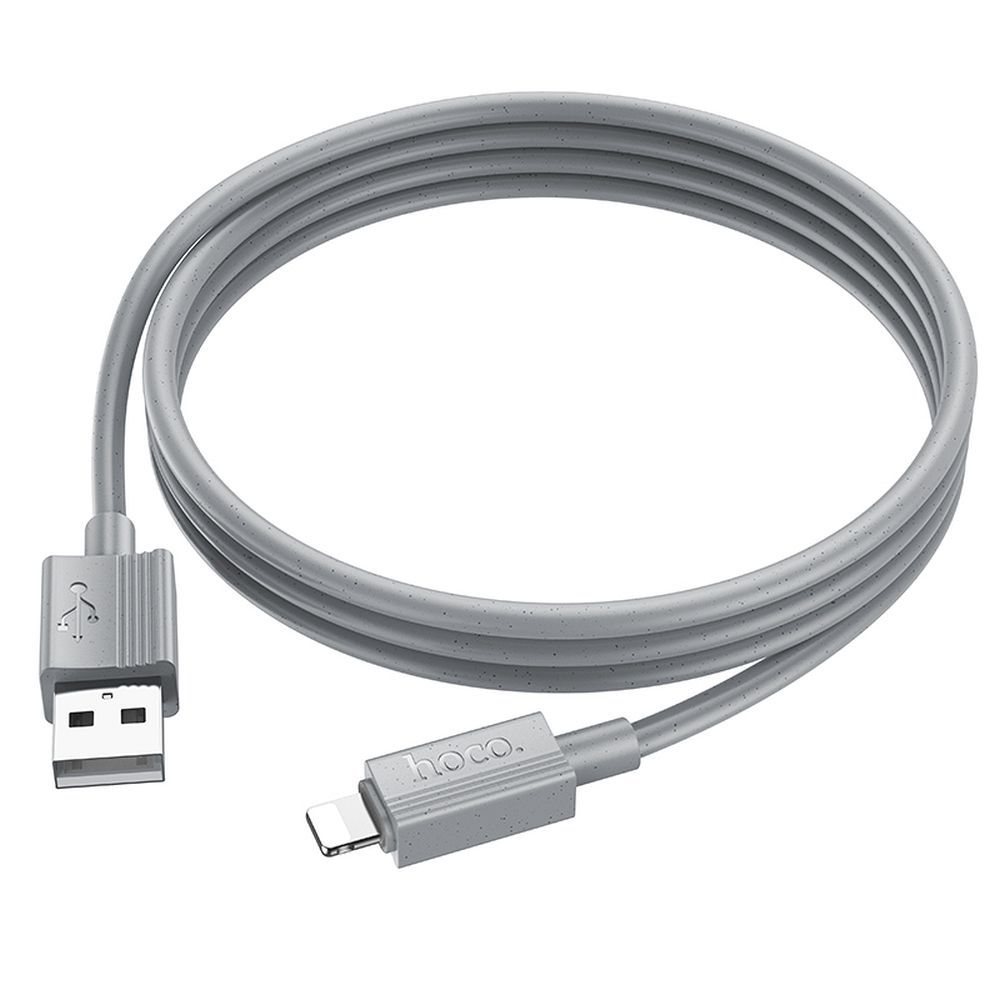 Cablu date și încărcare USB-A la Lightning, 2.4A, 1m, Hoco X107, gri