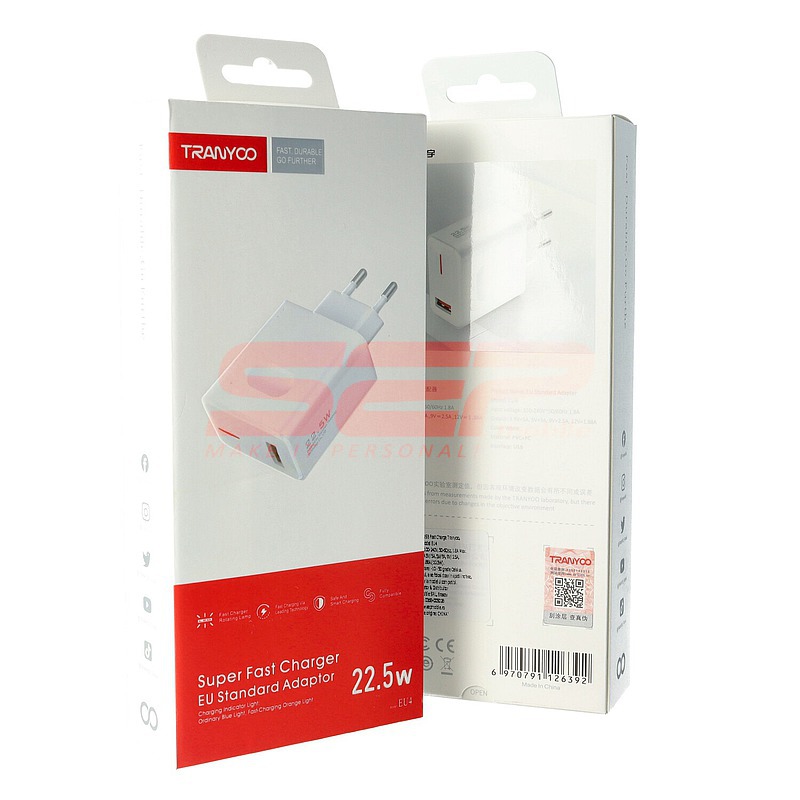 Adaptor priza USB Fast Charge TRANYOO 22.5W T-EU4