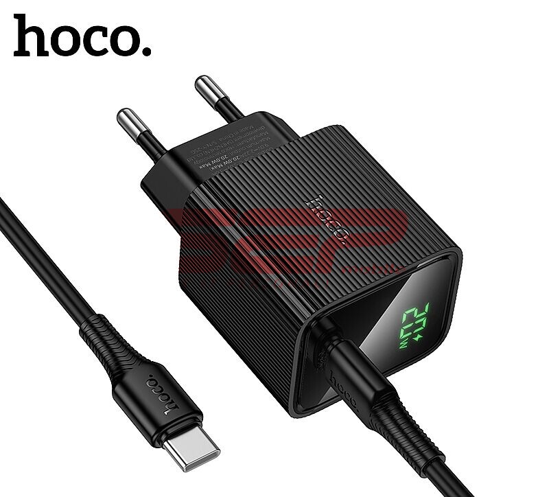 Incarcator retea Fast Charge Type-C - Type-C 20W cu display digital Hoco. CS82A
