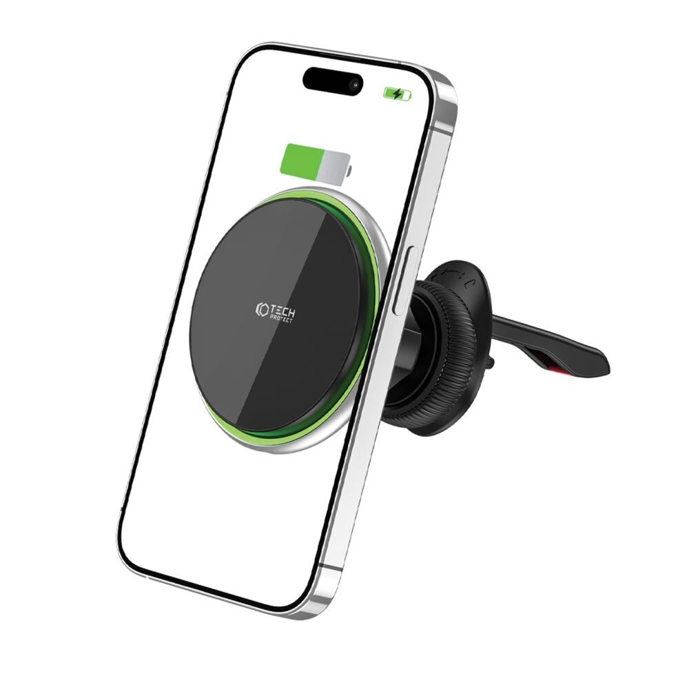 Suport auto Tech-Protect cu încărcare wireless,15W, compatibil MagSafe, negru