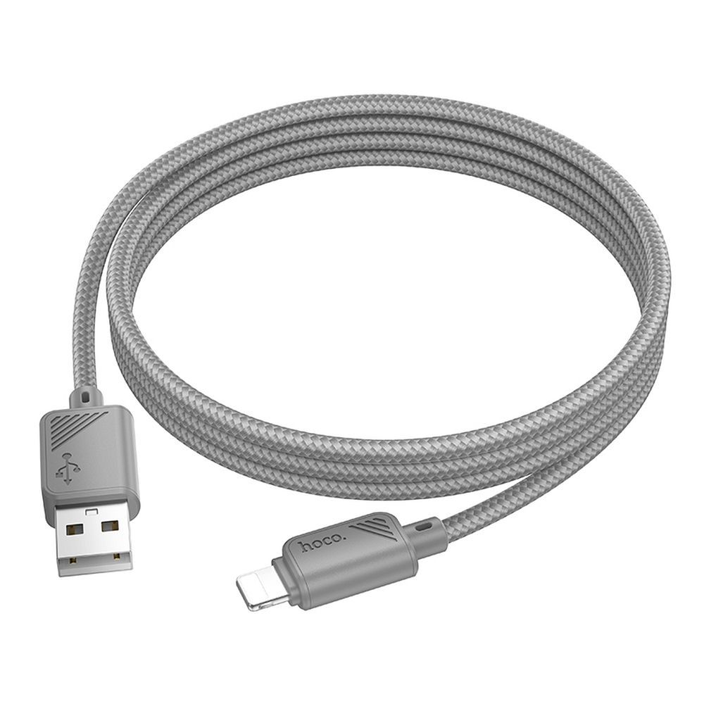 Cablu date și încărcare USB-A la Lightning, 2.4A, 1m, Hoco X113, gri