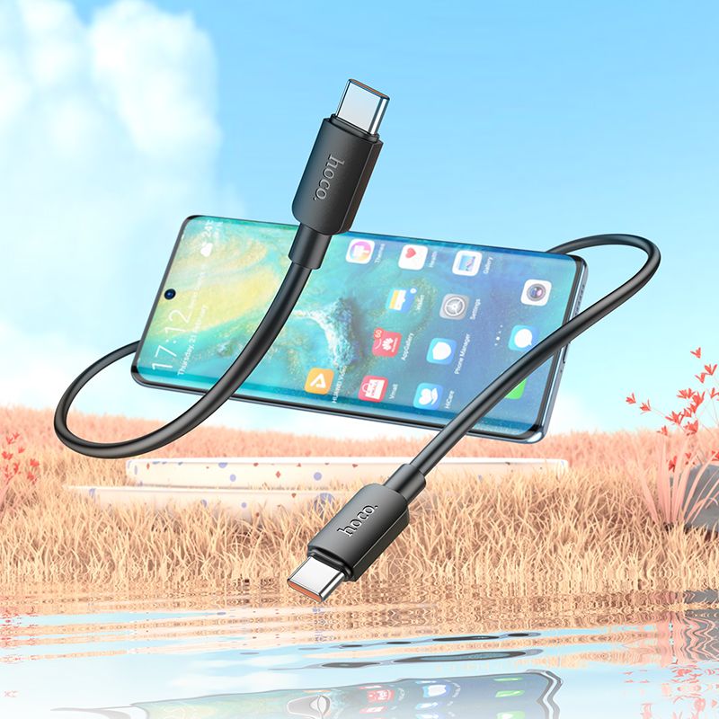 Cablu date și încărcare USB-C la USB-C, PD 6A, 100W, 1m, Hoco X96, negru