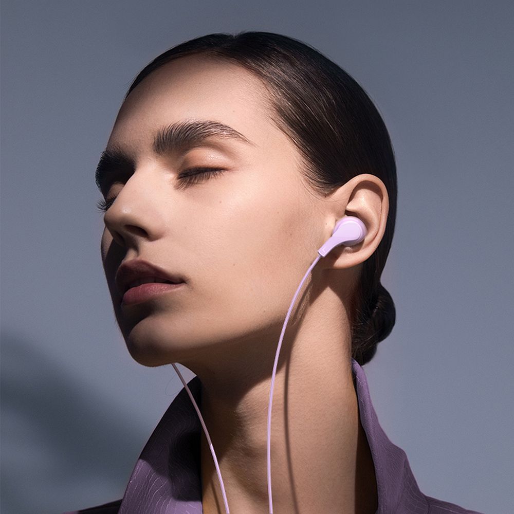 Căști cu fir hoco. USB-C, controler si microfon pe fir, 1.2m, violet (M114)