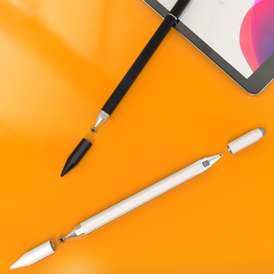 Stylus Pen Tech-Protect USP200 pentru desen si scriere de mana, 3 tipuri de varfuri, Alb
