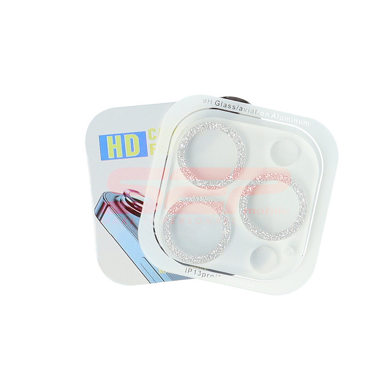 Protectie sticla camera foto Glitter Apple iPhone 13 Pro SILVER