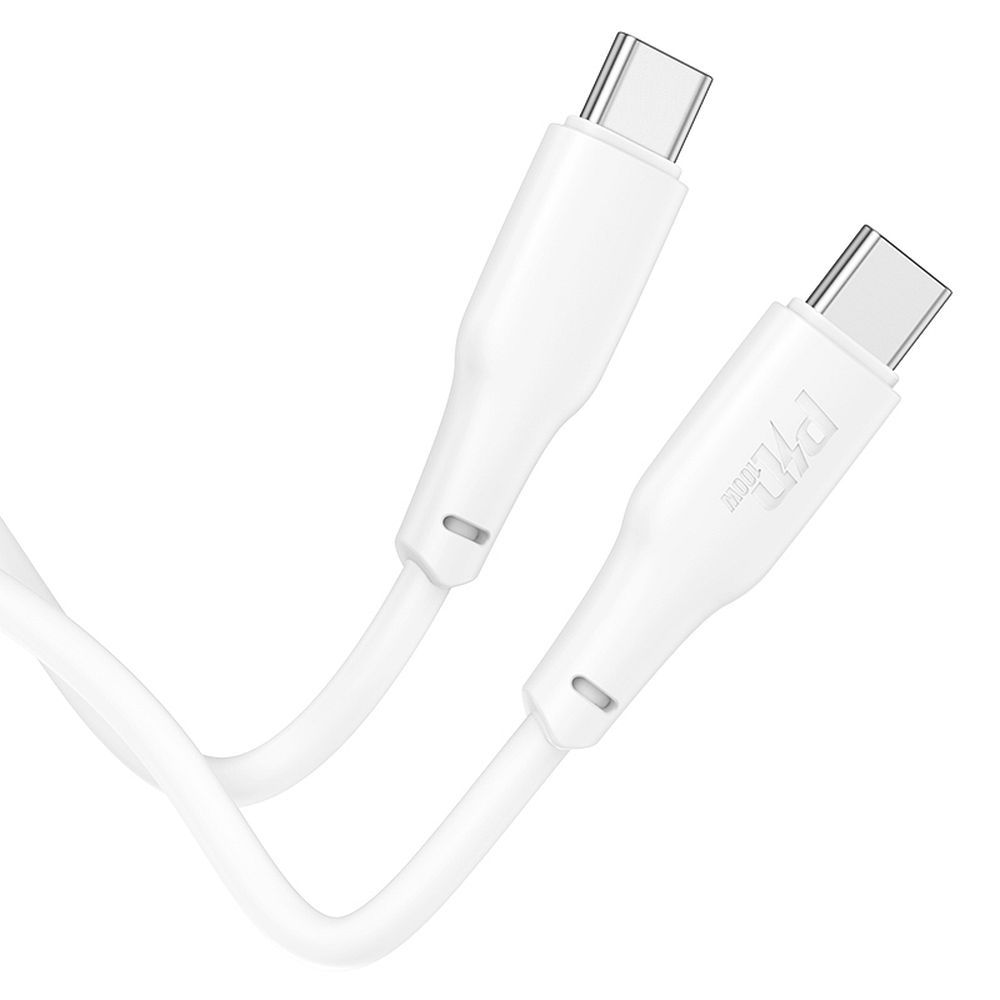 Cablu date și încărcare USB-C la USB-C, 3A, 100W, 2m, Hoco X93, alb