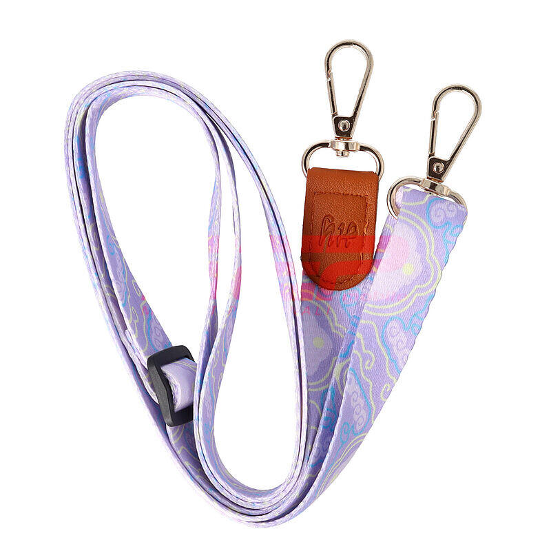 Snur textil dublu telefon mobil cu carabine Wave Lines