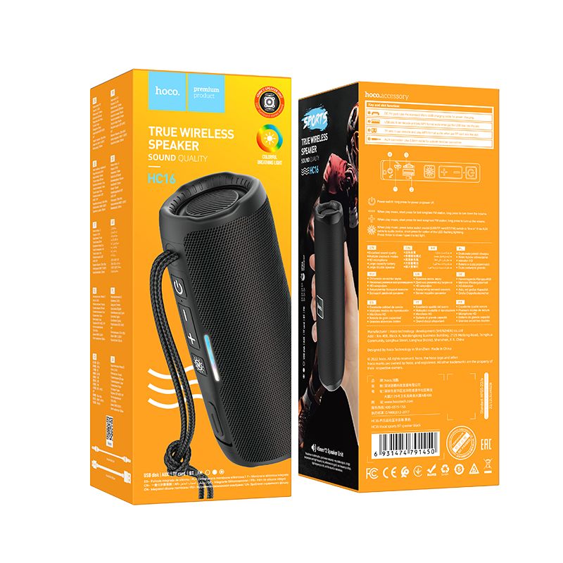 Boxă wireless, 2 x 5W, hoco. HC16, neagră