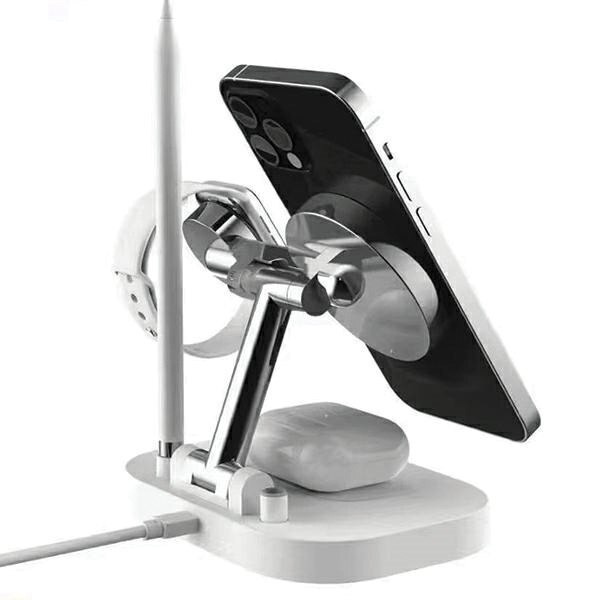 Încărcător wireless 4 în 1 Awei W22, încărcare rapidă 15W, negru